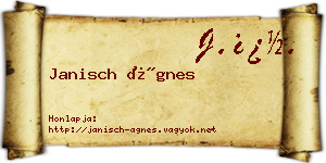 Janisch Ágnes névjegykártya