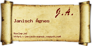 Janisch Ágnes névjegykártya
